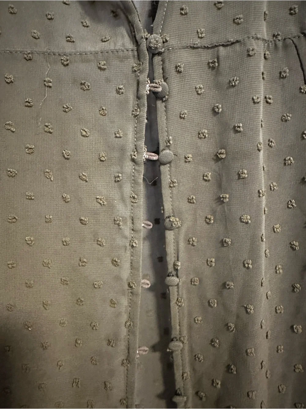 Sheer Olive Green Textured Midi Dress 2X - Picture 3 of 5